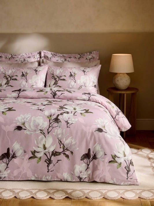 Bistarlo Magnolia Blush pink floral magnolia print king size bedsheet set
