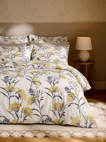 Bistarlo Golden Meadow yellow wildflower print king size bedsheet set