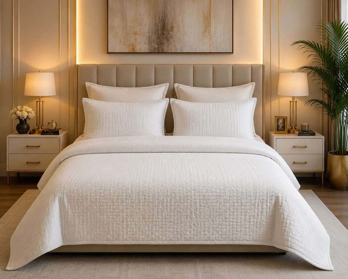White Quilted Premium Set
