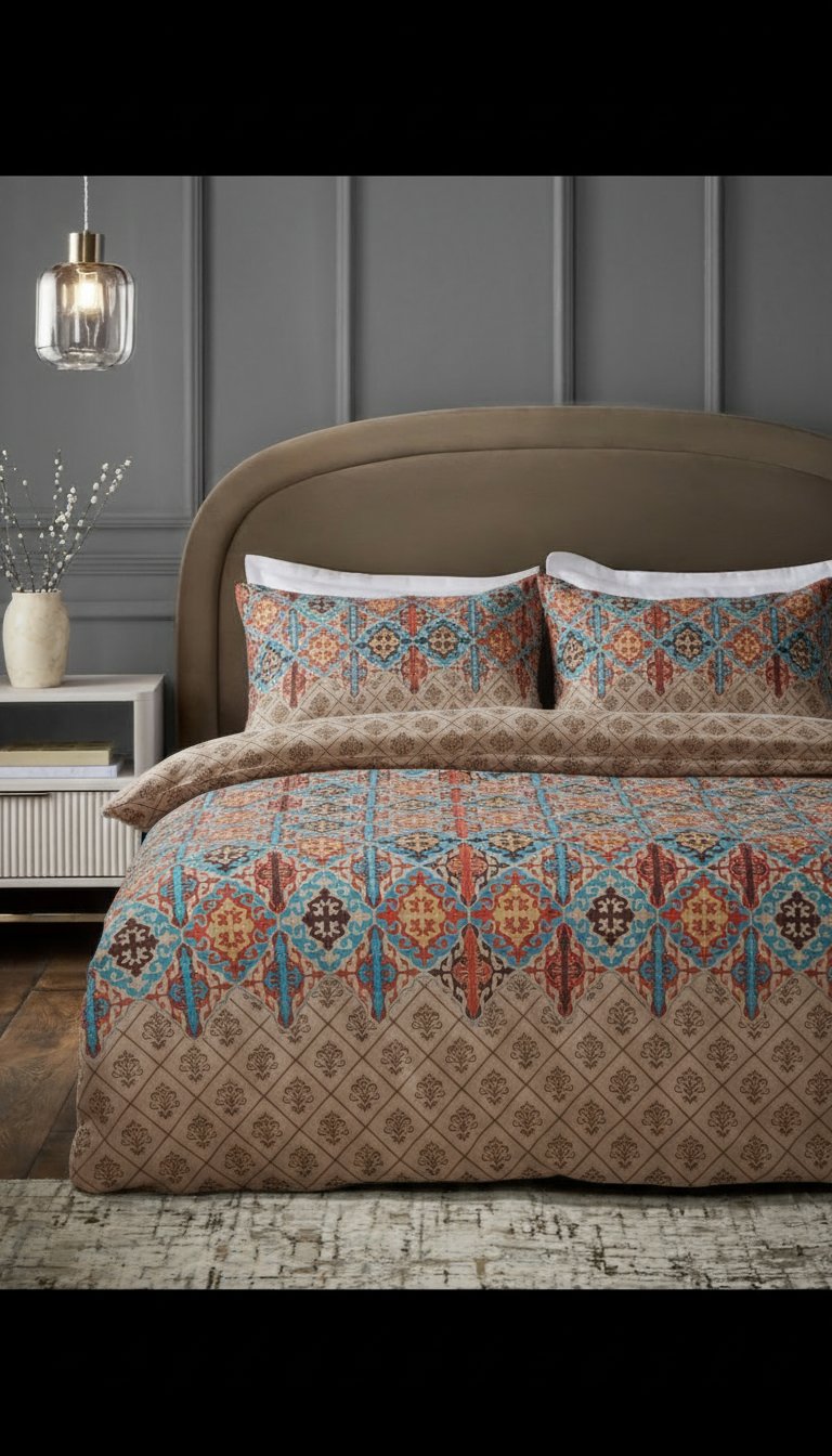 Sultan's Mosaic king size cotton bed sheet in Pakistan