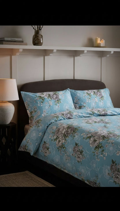 Sky Rose Garden king size cotton bed sheet in Pakistan