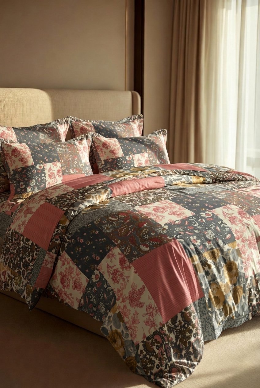Vintage Patchwork king size cotton bed sheet in Pakistan