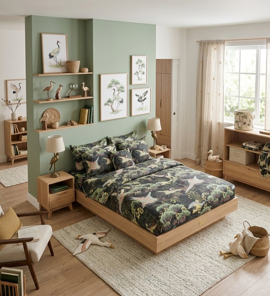 Wild Crane kids cotton bedding set in Pakistan